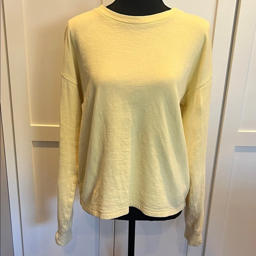 Athleta Yellow Sweatshirt with Cutout Design